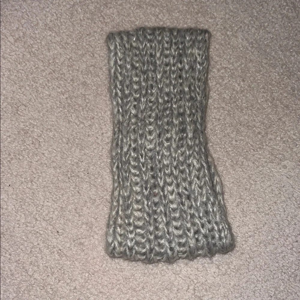 Gray rhinestone knitted  ear warmer head band